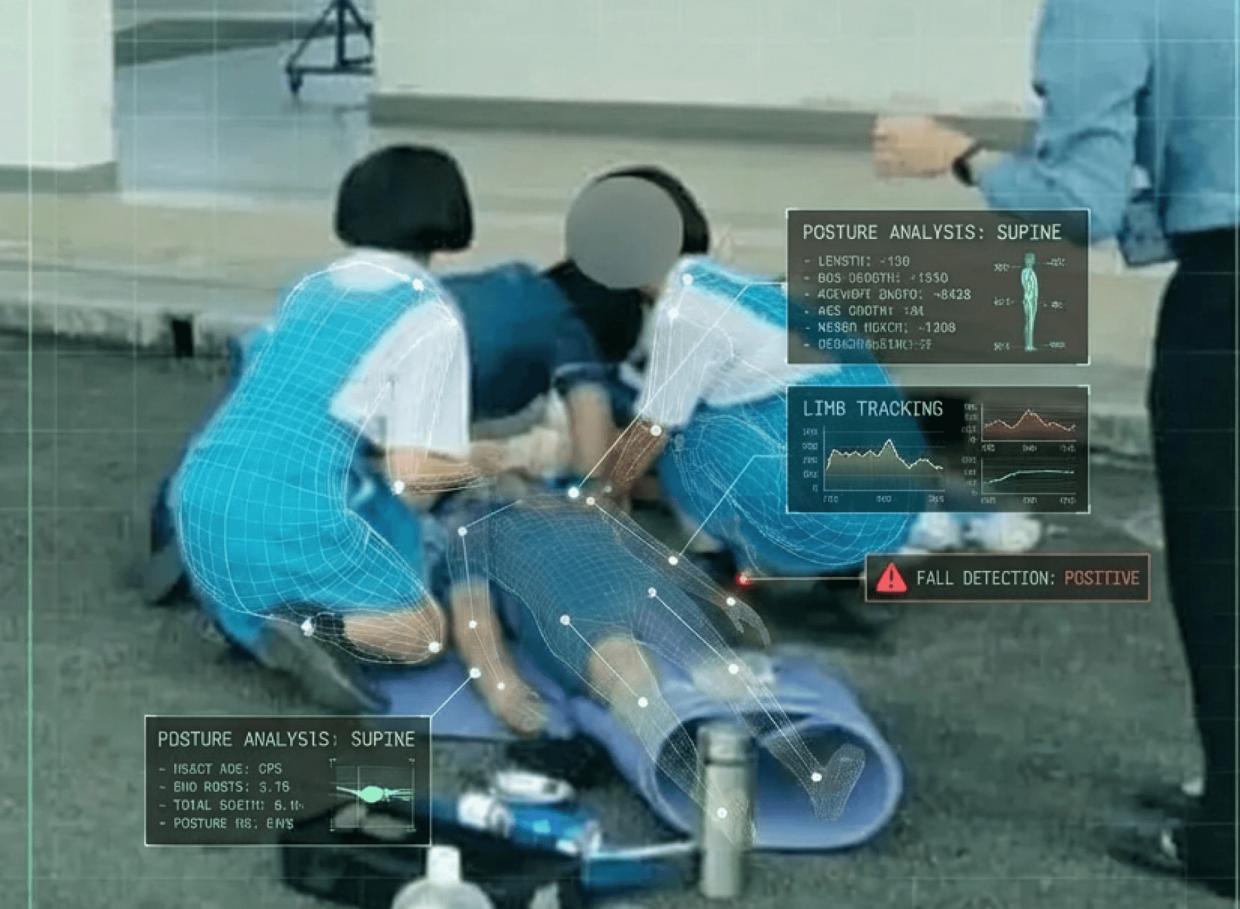 바닥에 장시간 누움/의식 없음 상태 감지