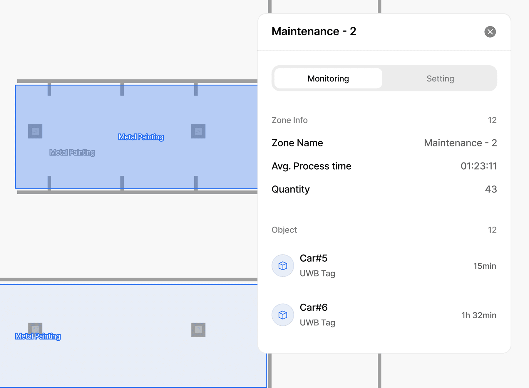 공간별 작업 현황 확인