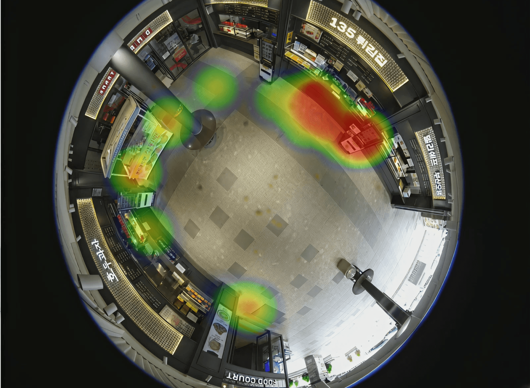실내 영역 유동 인구 동시 분석