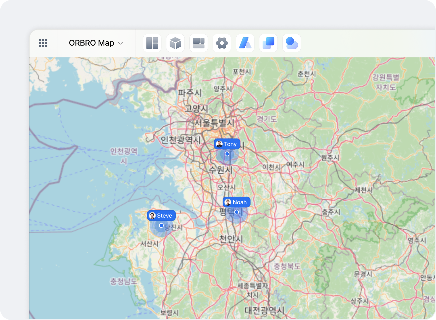 실시간 위치 및 경로 시각화