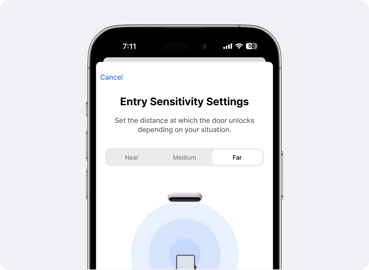 근접 거리 설정
